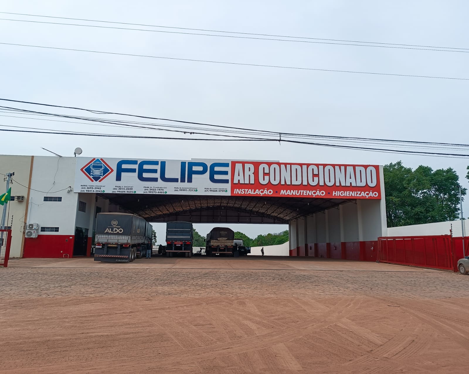 Fachada da oficina Felipe Ar Condicionado em Várzea Grande/MT
